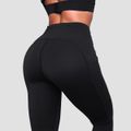 Dámske bežecké legíny Pulse Black - GymBeam, veľkosť M, veľkosť oblečenia M