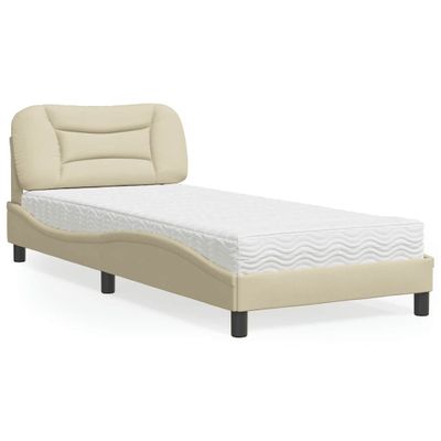 vidaXL Posteľ s matracom Hvar krémová 80x200 cm látka
