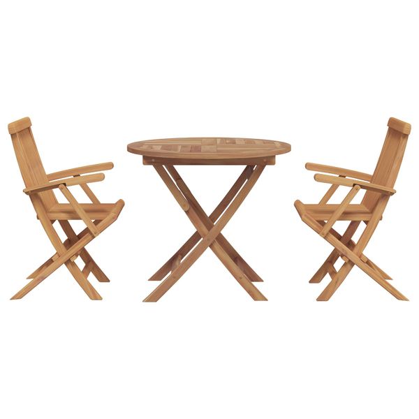 vidaXL Záhradný jedálenský set 3 pcs Hnedá Pevné akáciové drevo