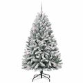 vidaXL Umelý Sklápací Vianočný Stromček 150 LED Zelená a biela 150 cm