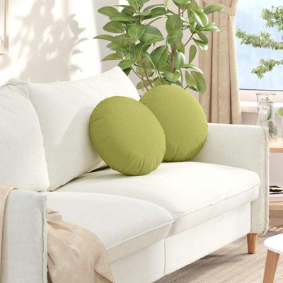 vidaXL Vankúše na sedenie 2 pcs Svetlo zelená Ø40 x 13 cm látka