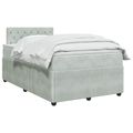 vidaXL Posteľ boxspring s matracom Svetlosivá 120 x 200 cm Zamat