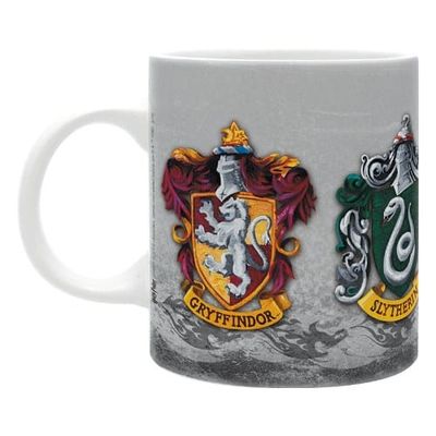 Hrnček Harry Potter - znaky bradavických fakúlt (biely)