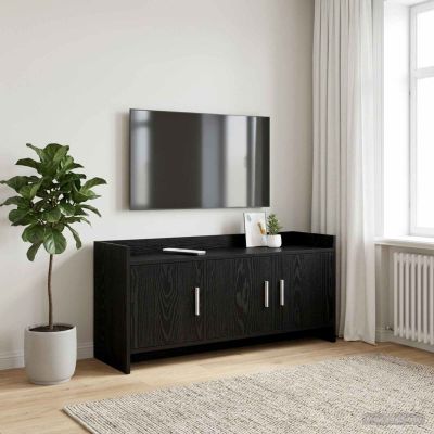 vidaXL TV skrinka 102 x 33 x 47 cm Čierny dub Kompozitné drevo