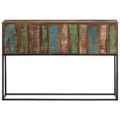 vidaXL Konzolový stolík 110x30x75 cm recyklovaný masív a železo