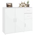 vidaXL Komoda biela 91x29,5x75 cm spracované drevo