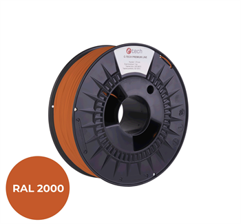 Filament C-TECH PREMIUM LINE, TPU 90A, flexibilný, žltooranžová, RAL2000, 1,75mm, 1kg