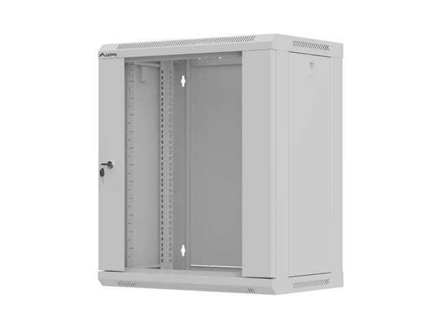LANBERG 19'' RACKOVÁ SKRIŇA 12U/540X350 (FLAT PACK) S PRESKLENÝMI DVERAMI ŠEDÁ