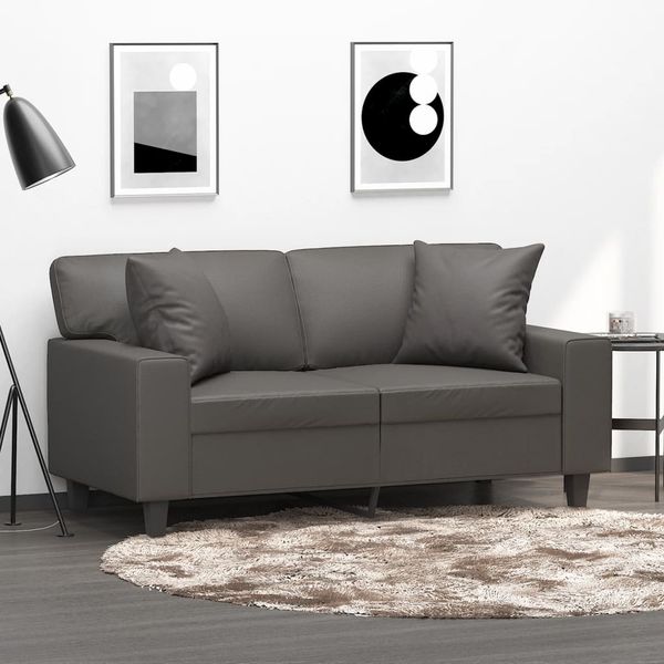 vidaXL Dekoratívne vankúše 2 ks sivé 40x40 cm umelá koža