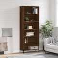 vidaXL Vysoká skrinka hnedý dub 69,5x32,5x180 cm kompozitné drevo