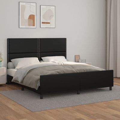 vidaXL Posteľný rám s čelom čierny 180x200 cm umelá koža