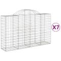vidaXL Oblúkové gabionové koše 7 ks 200x50x120/140 cm pozink. železo
