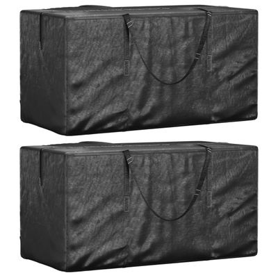 vidaXL Tašky na záhradné vankúše 2 ks čierne 150x75x75 cm polyetylén