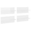 vidaXL Nástenné police 4 ks lesklé biele 40x11,5x18 cm