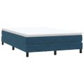 vidaXL Posteľný rám boxsping bez matracom tmavomodrý 140x210 cm zamat
