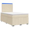 vidaXL LED boxspring posteľ s matracom Krémová 120 x 190 cm Látka