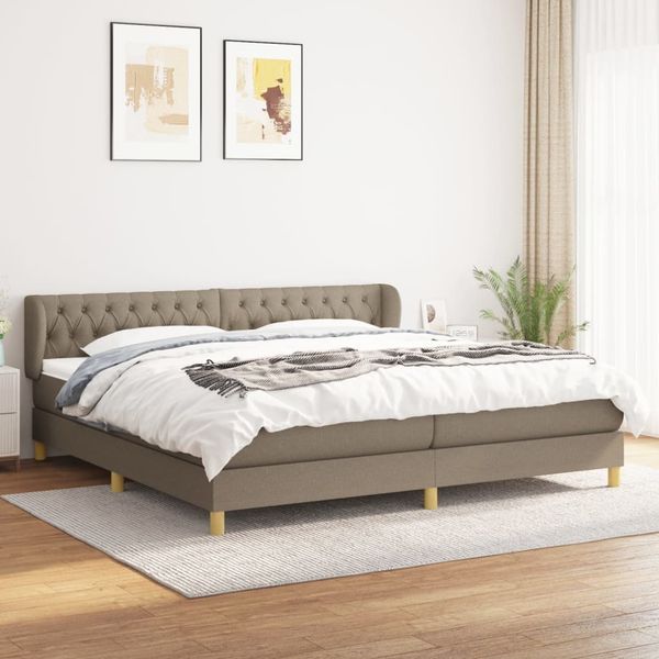 vidaXL Boxspring posteľ s matracom sivohnedý 200x200 cm látka
