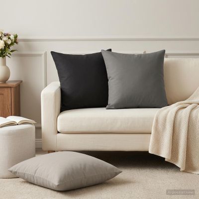 vidaXL Poťah na podložku 2 pcs HEERLEN Antracitová 50 x 50 cm