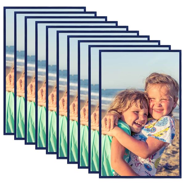 vidaXL Fotorámiky na stenu alebo stôl 10 ks modré 13x18 cm MDF