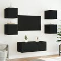 vidaXL TV nástenná skrinka s LED svetlami čierna 30,5x35x30 cm