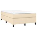 vidaXL Posteľný rám s boxspringom krémová 120x200 cm látka