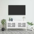 vidaXL TV skrinka biela 105x35x50 cm oceľ