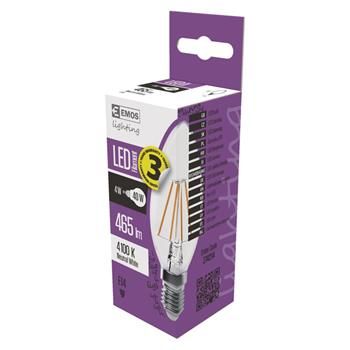 EMOS LED žiarovka FIALEMENT CANDLE 4W(40W) 465lm E14 NW A++