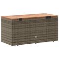 vidaXL Záhradný úložný box sivý 110x50x54 cm polyratan akáciové drevo