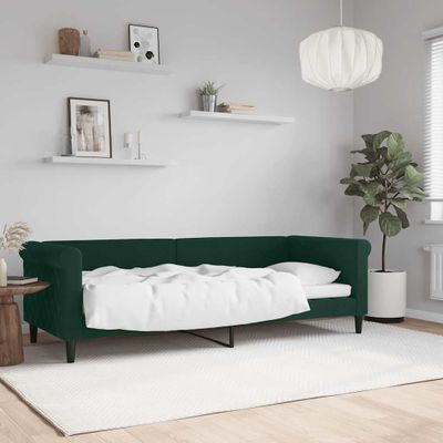 vidaXL Denná posteľ tmavozelená 80x200 cm zamat