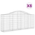 vidaXL Oblúkové gabionové koše 8 ks 200x30x80/100cm pozinkované železo