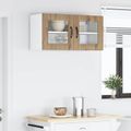 vidaXL Nástenný sklenený kabinet LUCCA Dub artisan 80 x 31 x 40 cm