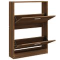 vidaXL Botník Hnedý dub 59x17x81 cm spracované drevo
