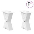 vidaXL Nohy konferenčného stolíka v tvare X, 2 ks, biele, 40 x (30-31) cm, oceľové