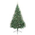 vidaXL Umelý predsvietený vianočný stromček Zelená 180 cm PVC