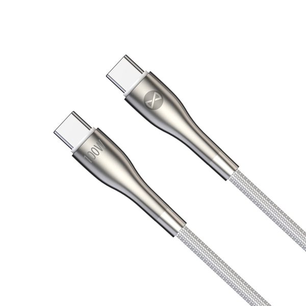 Forever Sleek kábel USB-C - USB-C 1,0 m 100W biely