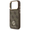Púzdro Guess 4G Strass Logo & Big Strap Metal Buttons MagSafe pre iPhone 17 Pro hnedé
