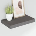 vidaXL Plávajúce nástenné police 4 ks, lesklé sivé 40x23,5x3,8 cm, MDF