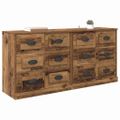 vidaXL Komody 2 ks Staré drevo 70 x 35,5 x 67,5 cm Kompozitné drevo