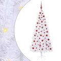 vidaXL Umelý vianočný stromček s 300 LED-i Biela 180 cm PVC a oceľ