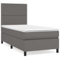 vidaXL Boxspring posteľ s matracom sivá 80x200 cm umelá koža