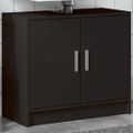 vidaXL Skrinka pod umývadlo čierna 63x29x55 cm kompozitné drevo