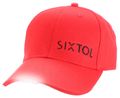 Kšiltovka s LED svetlom B-CAP 25lm, nabíjacia, USB, univerzálna veľkosť, červená SIXTOL