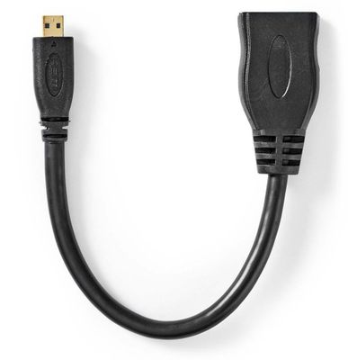 NEDIS High Speed HDMI kabel s Ethernetem/ micro HDMI zástrčka - HDMI zásuvka/ 4K@30Hz/ 10.2 Gbps/ 20cm NEDIS High Speed HDMI kabel s Ethernetem/ micro HDMI zástrcka - HDMI zásuvka/ 4K@30Hz/ 10.2 Gbps/ 20cm