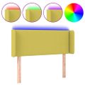 vidaXL Čelo postele s LED zelené 93x16x78/88 cm látka