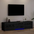 vidaXL TV skriňa s LED Čierny Dub 165 x 34 x 40 cm Konštruované drevo
