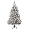 vidaXL Umelý Sklápací Vianočný Stromček 300 LED Zelená a biela 240 cm