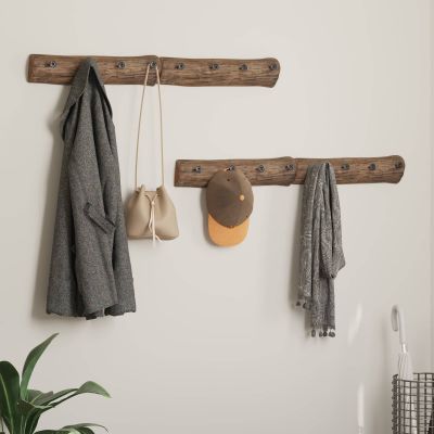 vidaXL Vešiak Hnedá 50 x 8 x 12 cm Masívne obnovené drevo