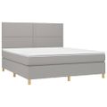 vidaXL Boxspring posteľ s matracom svetlosivá 100x200 cm látka