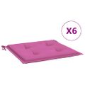 vidaXL Podložky na záhradné stoličky 6 ks ružové 50x50x3 cm látka