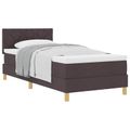 vidaXL Posteľ s pružinovým rámom Tmavohnedá 90 x 200 cm látka